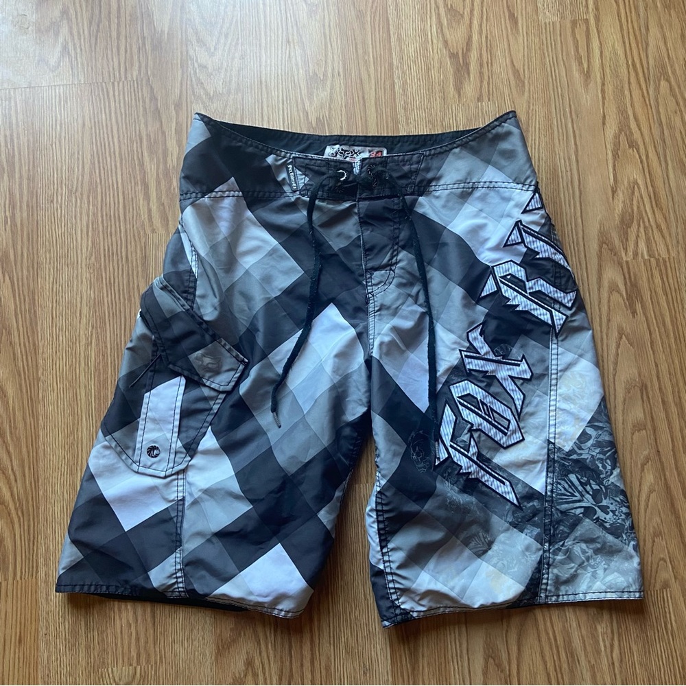 Y2K Fox swim trunks